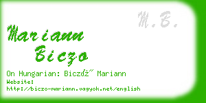 mariann biczo business card